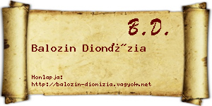 Balozin Dionízia névjegykártya